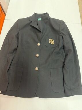 Vintage Lauren Ralph Lauren Black Wool Crest Blazer Gold Buttons Size 6
B330